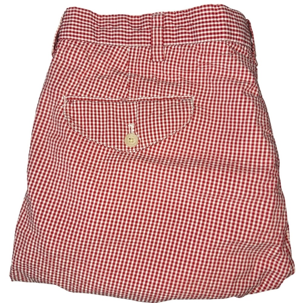 Polo Golf Ralph Lauren Fairway Shorts 34 Men's Red White Gingham Pleated Cotton